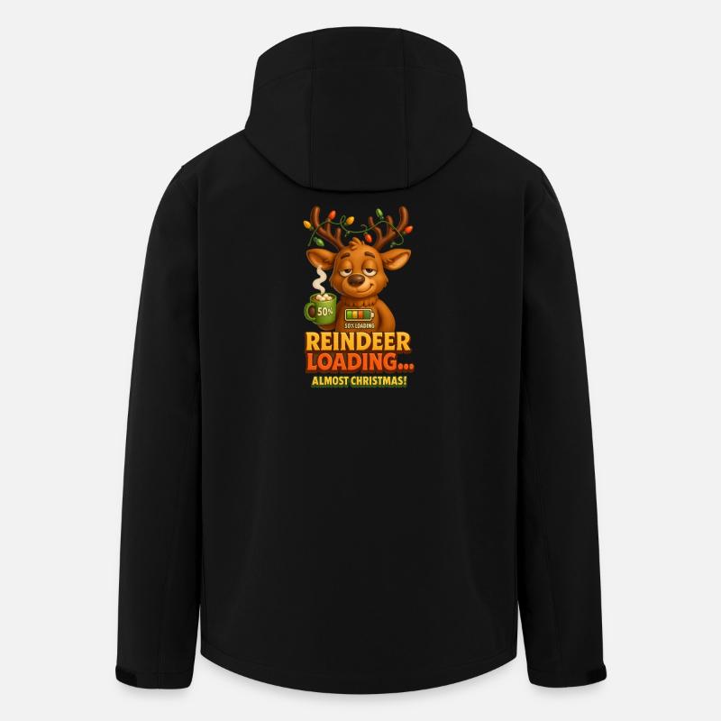 Reindeer Loading – Funny Christmas Reindeer - Men’s Recycled Softshell Jacket by Stanley/Stella - black
