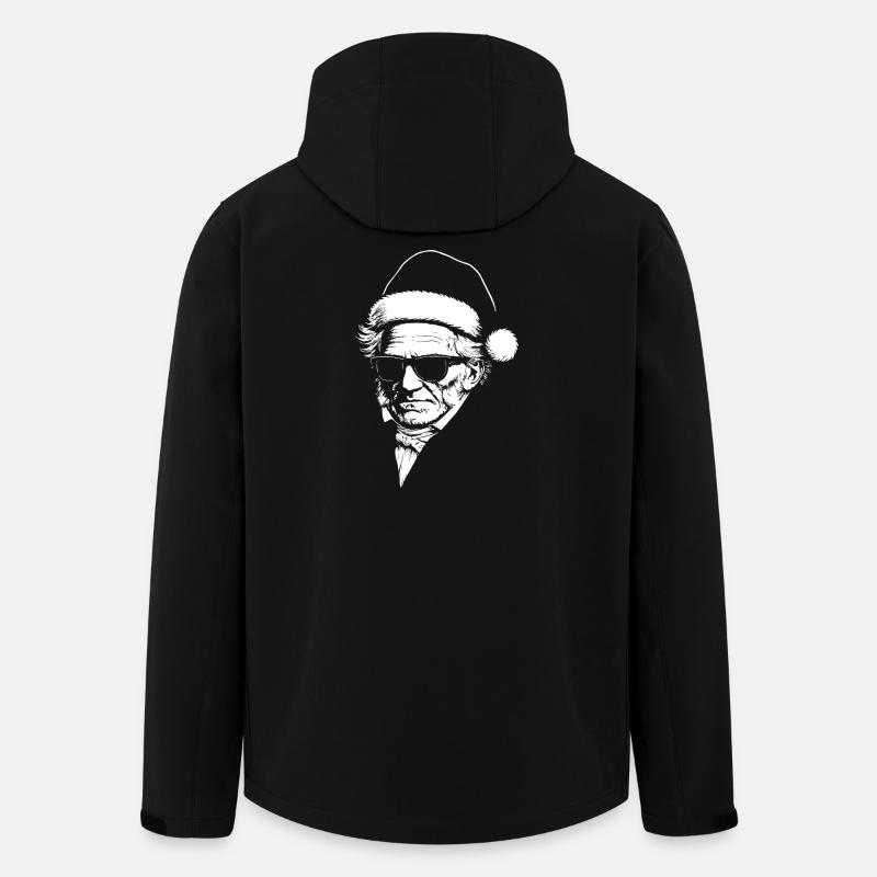 Santa Schopenhauer Noir Portrait mit Sonnenbrille - Recycelte Männer Softshell-Jacke von Stanley/Stella - Schwarz