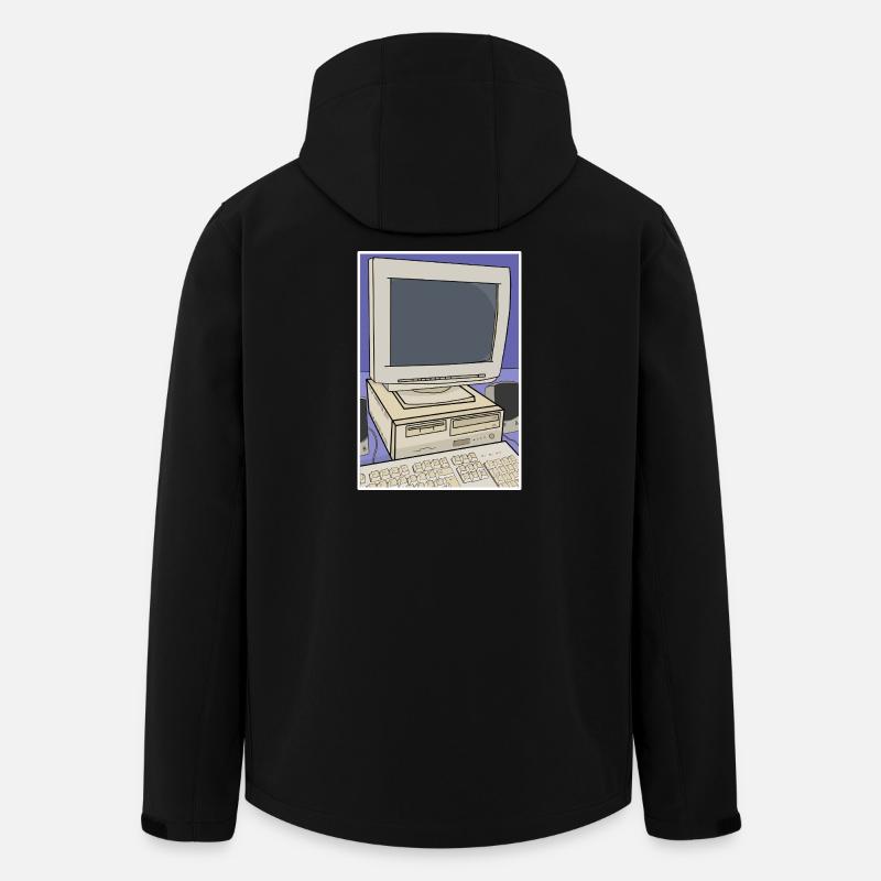 Retro-Computer-Desktop-Einrichtung - Recycelte Männer Softshell-Jacke von Stanley/Stella - Schwarz