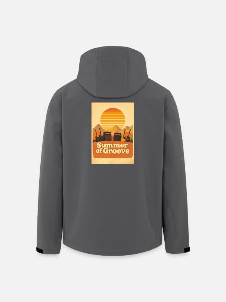 Groovy Seventies Sunset mit Festivalenergie - Recycelte Männer Softshell-Jacke von Stanley/Stella - Schwarz
