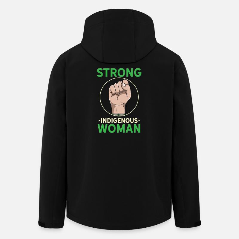 Strong Indigenous Woman Empowerment Graphic - Men’s Recycled Softshell Jacket by Stanley/Stella - black