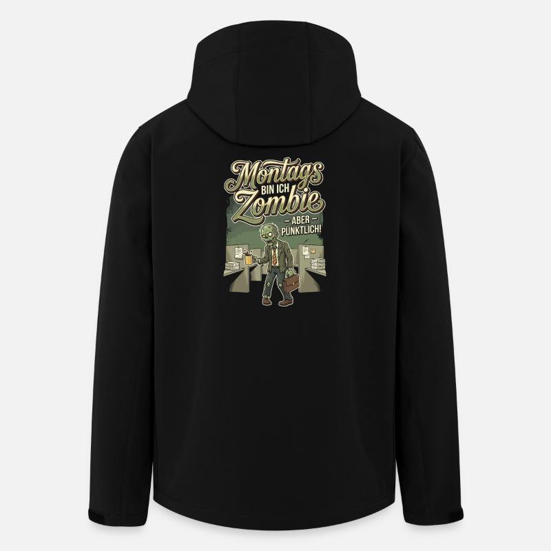 Mondays Zombie Office On Time - Men’s Recycled Softshell Jacket by Stanley/Stella - black