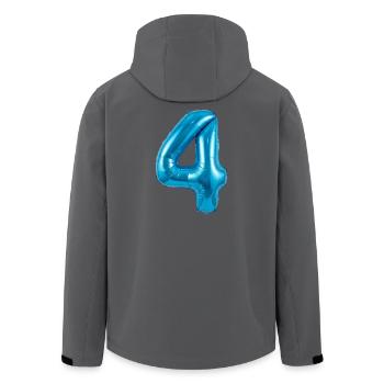vier_blau - Recycelte Männer Softshell-Jacke von Stanley/Stella - Schwarz - Hinten - AI Model Male 185 light (185cm)