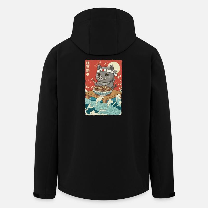 Anime Wildschwein - Recycelte Männer Softshell-Jacke von Stanley/Stella - Schwarz