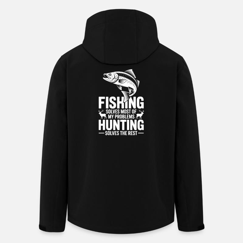 Angel- und Jagd-Zitat-Tee - Recycelte Männer Softshell-Jacke von Stanley/Stella - Schwarz