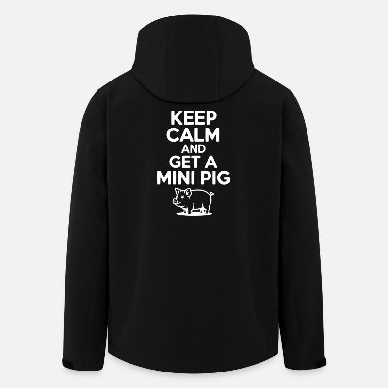 Reste calme et un cochon - Veste softshell homme en polyester recyclé Stanley/Stella - noir