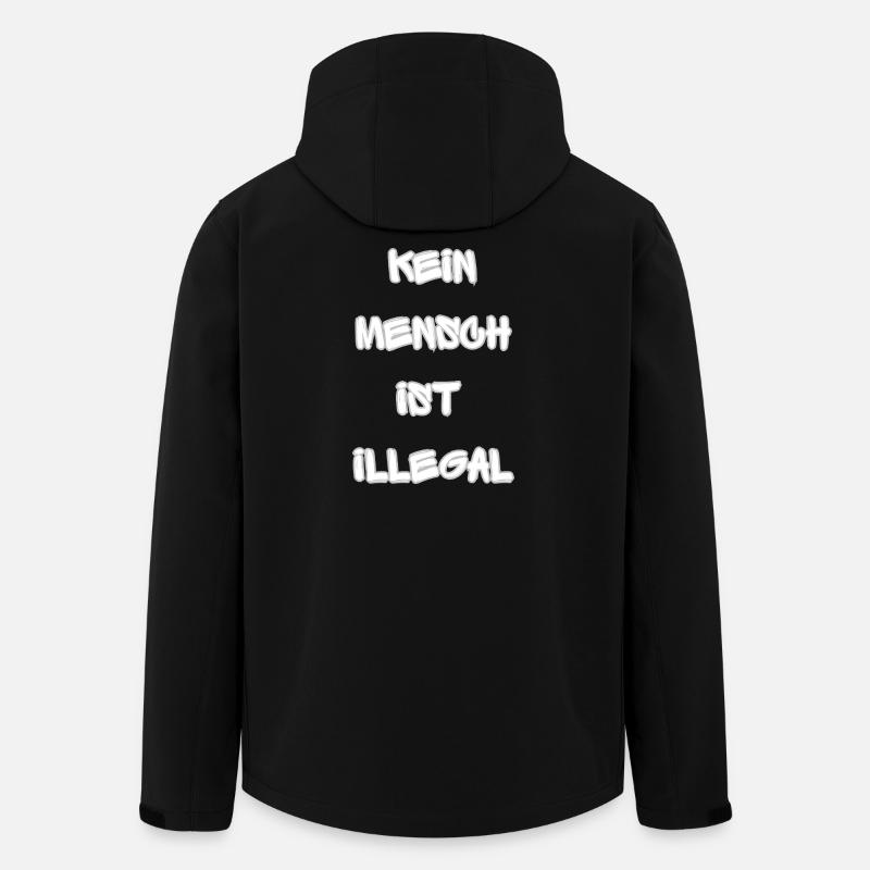 Kein Mensch ist illegal - Recycelte Männer Softshell-Jacke von Stanley/Stella - Schwarz