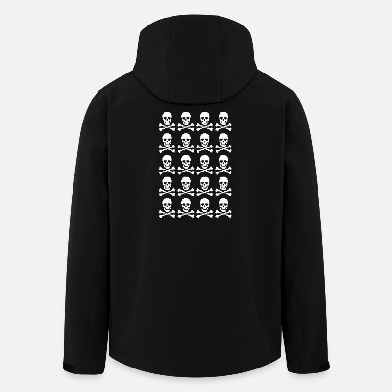 Skull & Crossbones Repeating Pattern - Men’s Recycled Softshell Jacket by Stanley/Stella - black