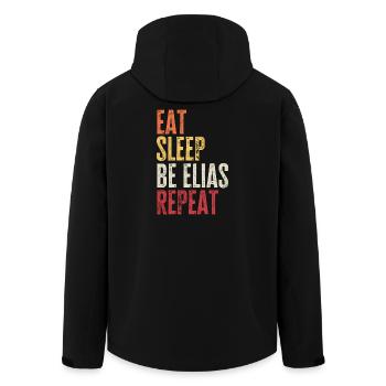Eat Sleep Be Elias Repeat Retro Name - Men’s Recycled Softshell Jacket by Stanley/Stella - black - Back - AI Model Male 185 light (185cm)