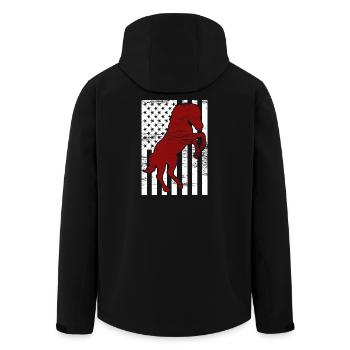 4th of July USA Horse Riding - Men’s Recycled Softshell Jacket by Stanley/Stella - black - Back - AI Model Male 185 light (185cm)