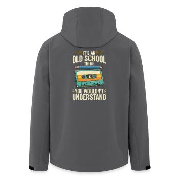 Old School Kassette Design – Retro Mixtape - Recycelte Männer Softshell-Jacke von Stanley/Stella - Schwarz - Hinten - AI Model Male 185 light (185cm)