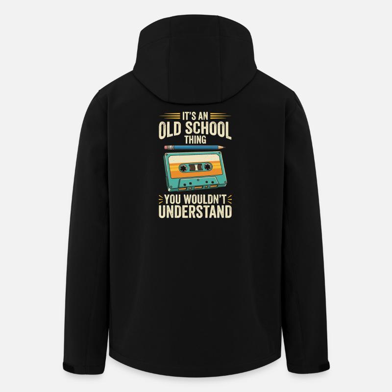 Old School Cassette Design – Mixtape rétro - Veste softshell homme en polyester recyclé Stanley/Stella - noir