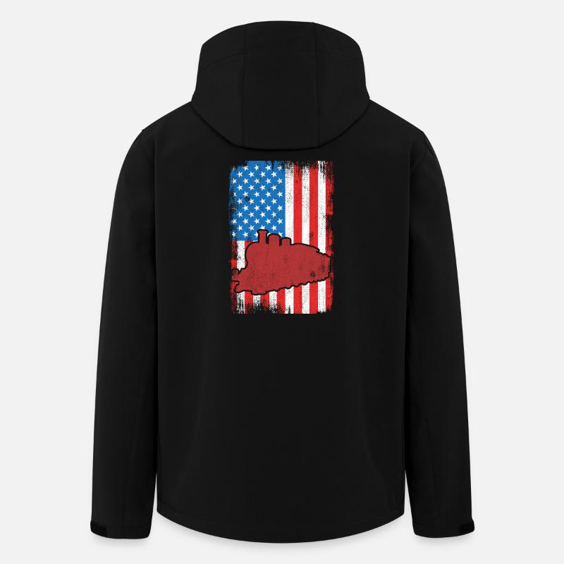 4. Juli USA Eisenbahn - Recycelte Männer Softshell-Jacke von Stanley/Stella - Schwarz