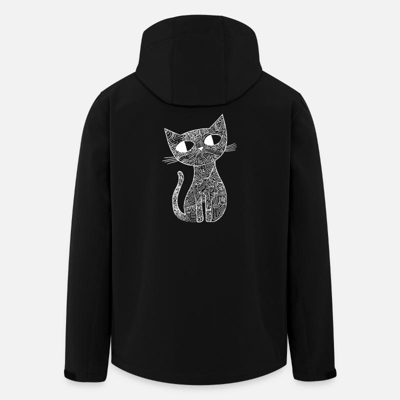 Croquis du chat - Veste softshell homme en polyester recyclé Stanley/Stella - noir