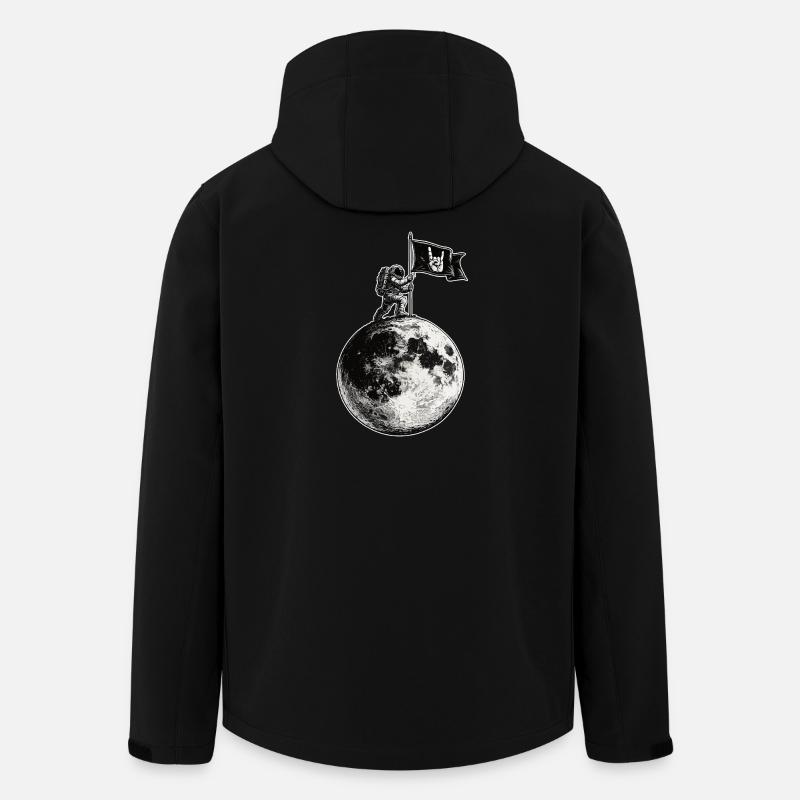 Mond mit Rockflagge - Recycelte Männer Softshell-Jacke von Stanley/Stella - Schwarz
