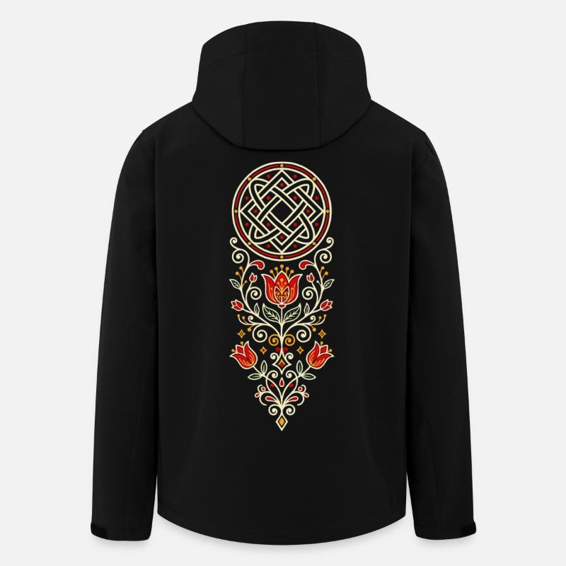 Ornement populaire de Łada - Veste softshell homme en polyester recyclé Stanley/Stella - noir