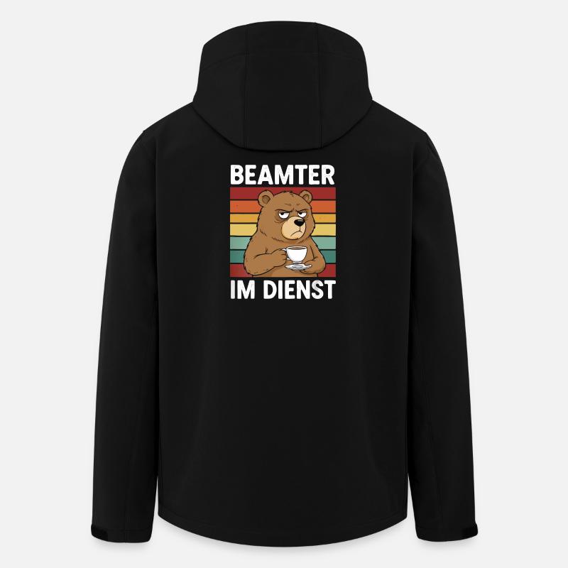 Beamter Kaffee Bär Beamtentum Beamte - Recycelte Männer Softshell-Jacke von Stanley/Stella - Schwarz