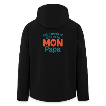 Mon Papa Unique  - Veste softshell homme en polyester recyclé Stanley/Stella - noir - Dos - AI Model Male 185 light (185cm)