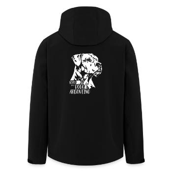 Aimé par un chien Dogo Argentino disant Wilsigns - Veste softshell homme en polyester recyclé Stanley/Stella - noir - Dos - AI Model Male 185 light (185cm)