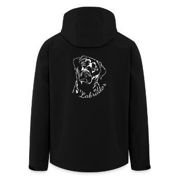 Labrador Retriever Portrait Dog Dogs Wilsigns - Men’s Recycled Softshell Jacket by Stanley/Stella - black - Back - AI Model Male 185 light (185cm)