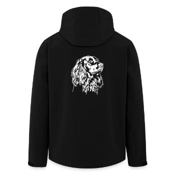 German Longhair Portrait Hunting Dogs Dog Wilsigns - Men’s Recycled Softshell Jacket by Stanley/Stella - black - Back - AI Model Male 185 light (185cm)