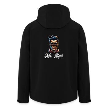 Mr. Right Partner Skull Retro - Men’s Recycled Softshell Jacket by Stanley/Stella - black - Back - AI Model Male 185 light (185cm)