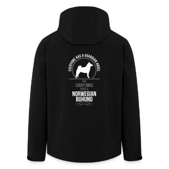 NORVÉGIENNES Buhund Ange-Gardien Wilsigns - Veste softshell homme en polyester recyclé Stanley/Stella - noir - Dos - AI Model Male 185 light (185cm)