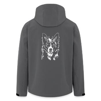 BORDER COLLIE Couronne Chien Chien Wilsigns - Veste softshell homme en polyester recyclé Stanley/Stella - noir - Dos - AI Model Male 185 light (185cm)