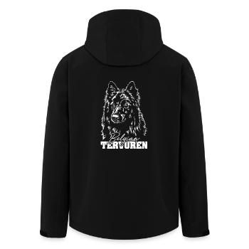 BELGIAN TERVUREN Portrait Dogs Dog Wilsigns - Men’s Recycled Softshell Jacket by Stanley/Stella - black - Back - AI Model Male 185 light (185cm)