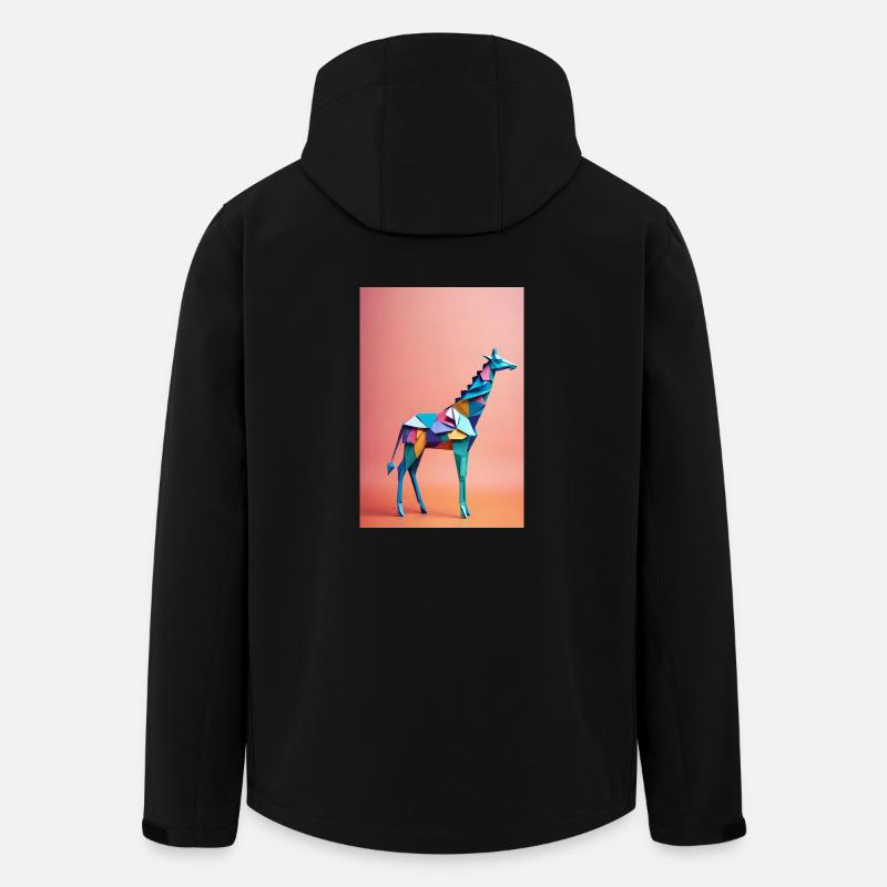Girafe en origami - Veste softshell homme en polyester recyclé Stanley/Stella - noir