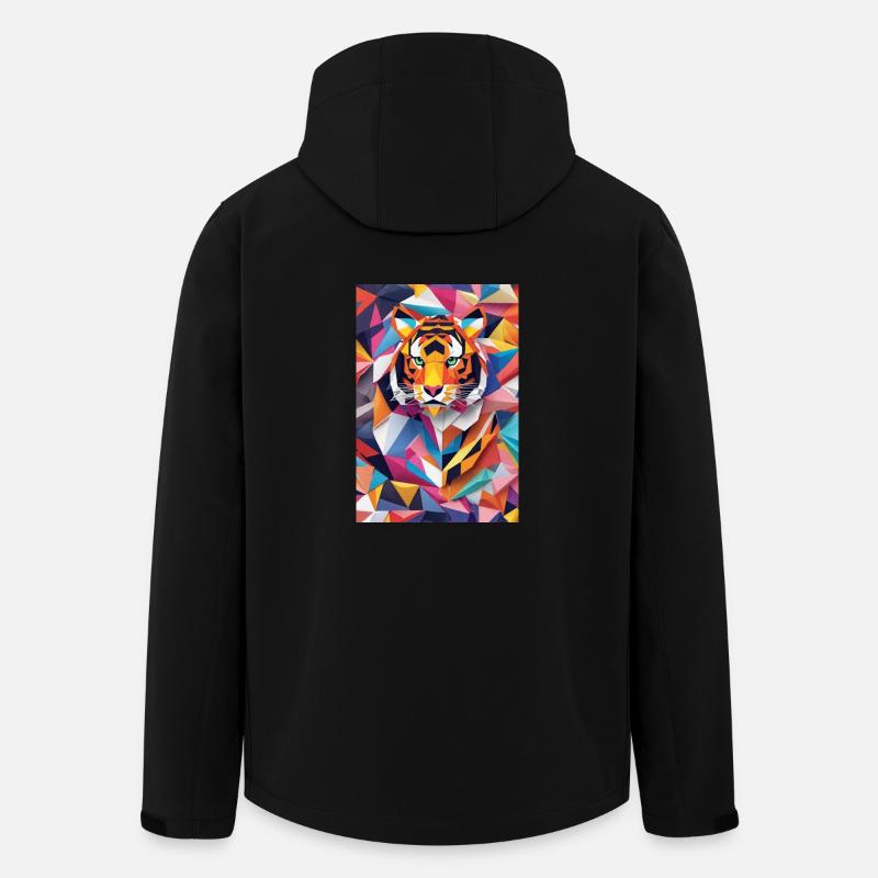 Royal Stripes: Origami Tiger - Men’s Recycled Softshell Jacket by Stanley/Stella - black