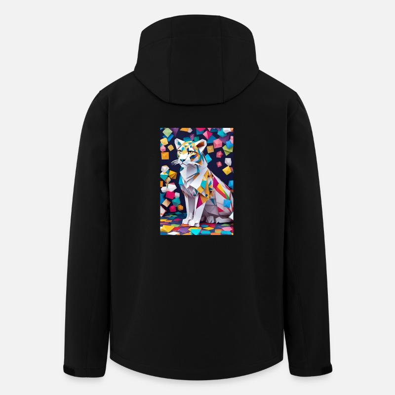 Arktische Eleganz: Die Anmut eines Schneeleoparden - Recycelte Männer Softshell-Jacke von Stanley/Stella - Schwarz