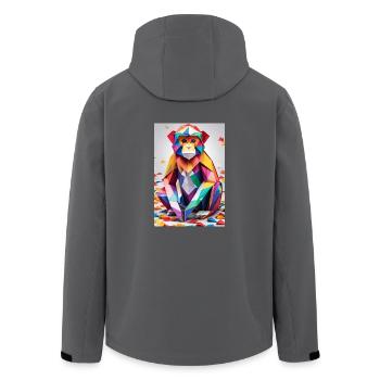 Singe arc-en-ciel - Veste softshell homme en polyester recyclé Stanley/Stella - noir - Dos - AI Model Male 185 light (185cm)