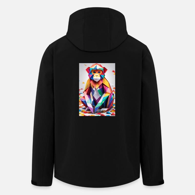 Regenbogen-Affe - Recycelte Männer Softshell-Jacke von Stanley/Stella - Schwarz