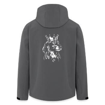 LONGHAIRED DACHSHUND Crown Dog Dogs Wilsigns - Men’s Recycled Softshell Jacket by Stanley/Stella - black - Back - AI Model Male 185 light (185cm)