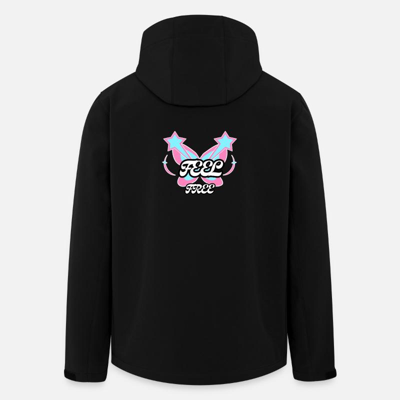 Sentez-vous libre : Emblème Papillon - Veste softshell homme en polyester recyclé Stanley/Stella - noir