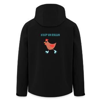 Casual chicken on rollerblades with sunglasses - Men’s Recycled Softshell Jacket by Stanley/Stella - black - Back - AI Model Male 185 light (185cm)