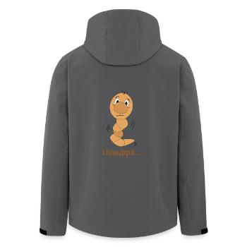 Uuuupps... Drôle de ver avec un moment de choc - Veste softshell homme en polyester recyclé Stanley/Stella - noir - Dos - AI Model Male 185 light (185cm)