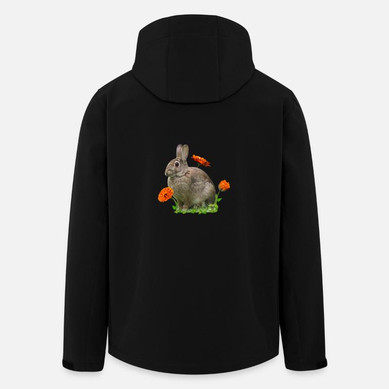 Hase Osterhase Ringelblume - Recycelte Männer Softshell-Jacke von Stanley/Stella - Schwarz
