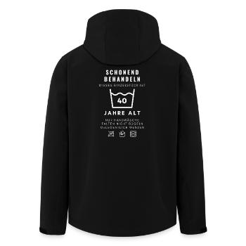 Geschenk zum 40er Lustiger Spruch 40. Geburtstag - Recycelte Männer Softshell-Jacke von Stanley/Stella - Schwarz - Hinten - AI Model Male 185 light (185cm)