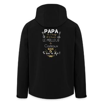 Idée cadeau papa fan de détection - Veste softshell homme en polyester recyclé Stanley/Stella - noir - Dos - AI Model Male 185 light (185cm)