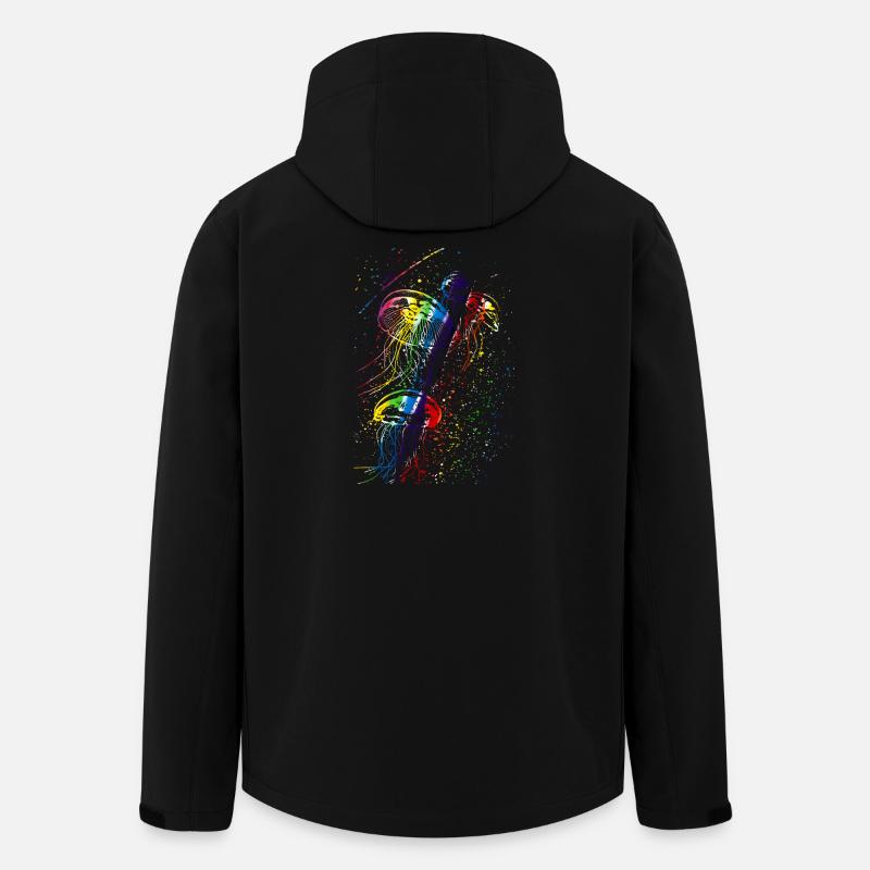 Colorful jellyfish - Men’s Recycled Softshell Jacket by Stanley/Stella - black