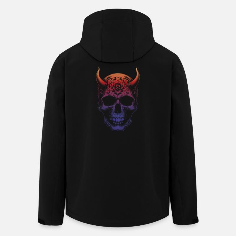 Skull with horns - Men’s Recycled Softshell Jacket Discoverer by Stanley/Stella - black