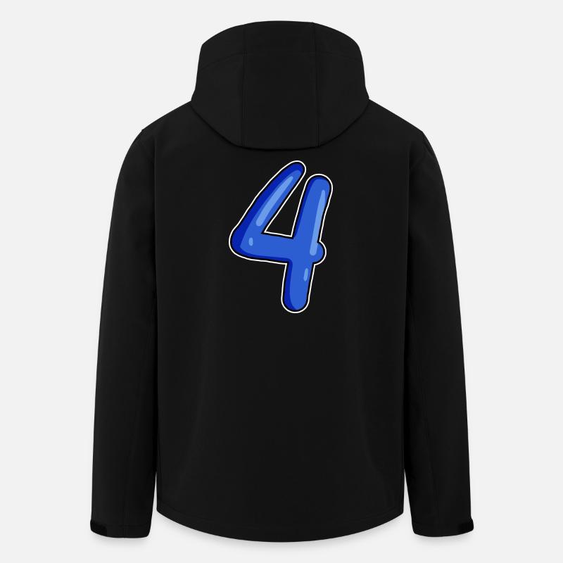 4 Nombre en bleu - Veste softshell homme en polyester recyclé Stanley/Stella - noir