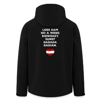 Österreich Dialekt Spruch Mundart Geschenk - Recycelte Männer Softshell-Jacke von Stanley/Stella - Schwarz - Hinten - AI Model Male 185 light (185cm)