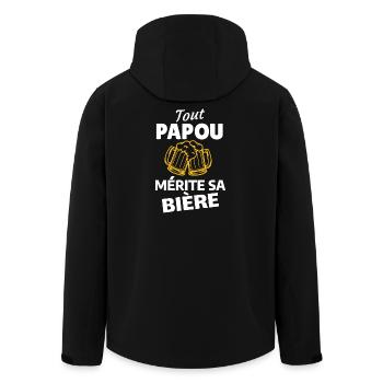 Beer and Party Humorous Quote - Men’s Recycled Softshell Jacket by Stanley/Stella - black - Back - AI Model Male 185 light (185cm)