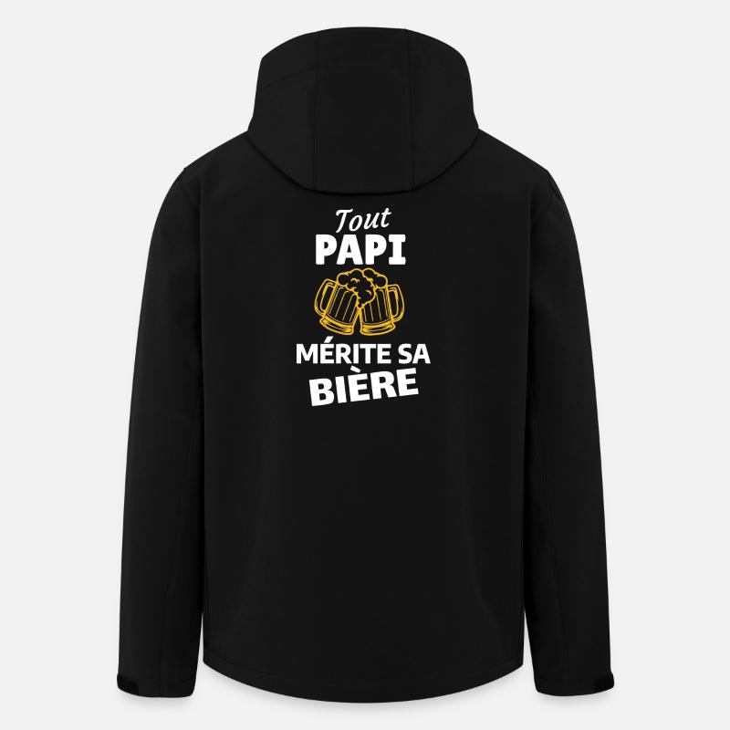 Humour et Amis : Bière Festive - Veste softshell homme en polyester recyclé Stanley/Stella - noir