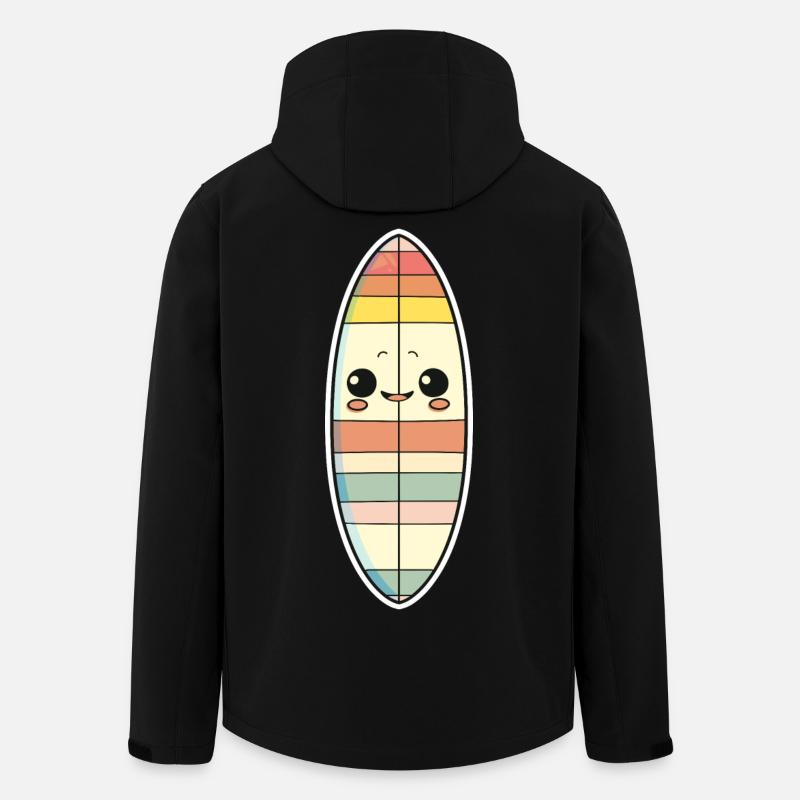 Surfbrett Comic Stil - Recycelte Männer Softshell-Jacke von Stanley/Stella - Schwarz