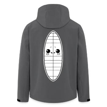 Surfbrett Cartoon Stil - Recycelte Männer Softshell-Jacke von Stanley/Stella - Anthrazit - Hinten - AI Model Male 185 light (185cm)