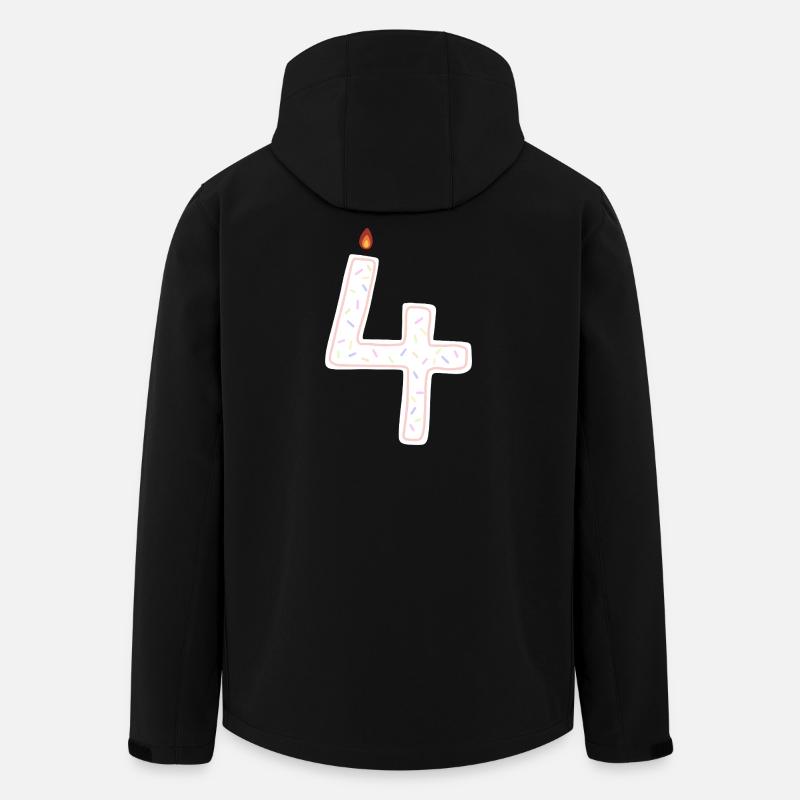 Conception de bougie festive numéro quatre - Veste softshell homme en polyester recyclé Stanley/Stella - noir